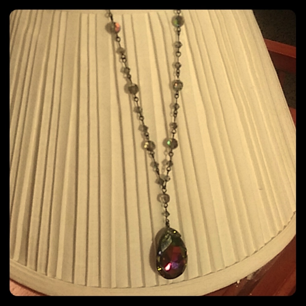 Necklace with shiny glass beads